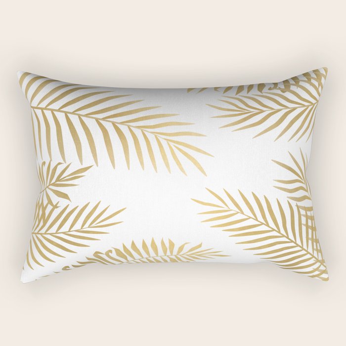 Gold palm leaves Rectangular Pillow Gallery Image 1