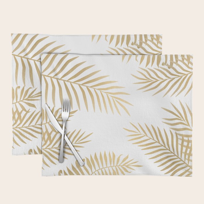 Gold palm leaves Placemat Gallery Image 1