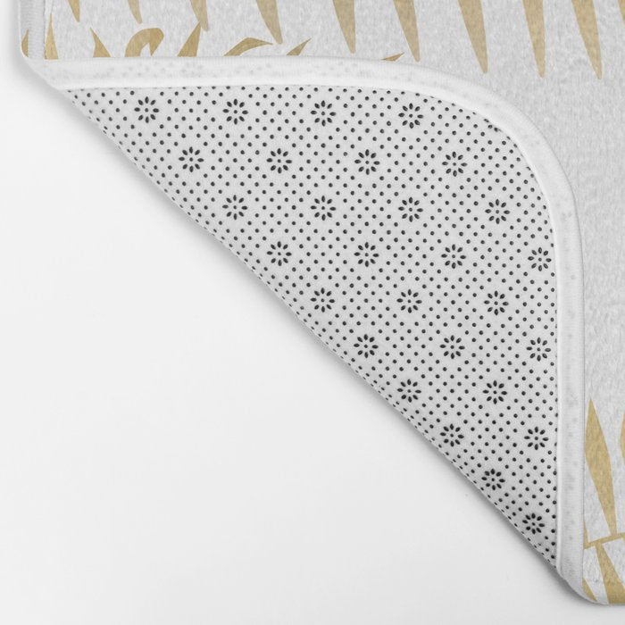 Gold palm leaves Bath Mat Gallery Image 2