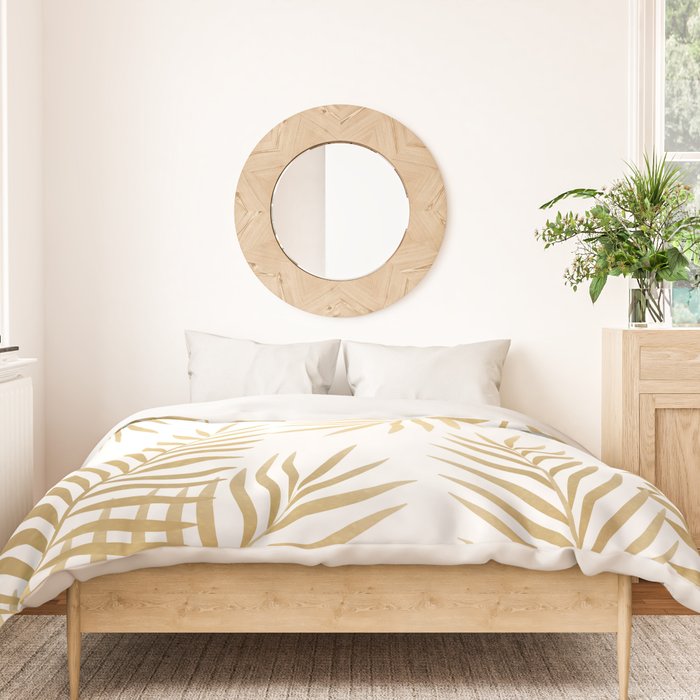 Gold palm leaves Duvet Cover Gallery Image 3