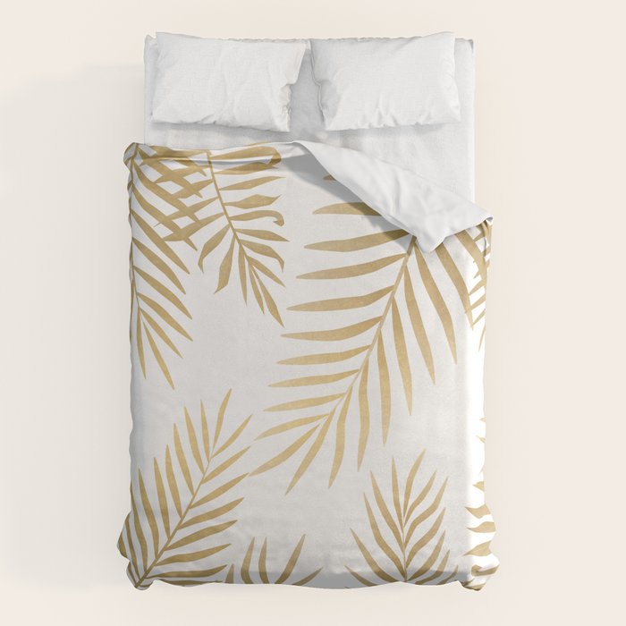 Gold palm leaves Duvet Cover Gallery Image 6