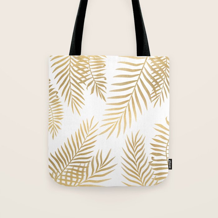 Gold palm leaves Tote Bag Gallery Image 1