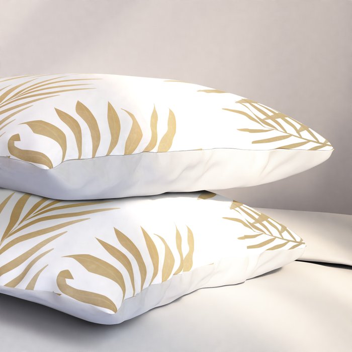 Gold palm leaves Pillow Sham Gallery Image 3