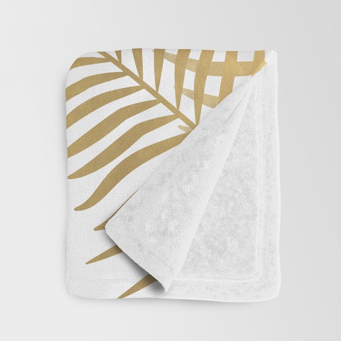 Gold palm leaves Throw Blanket Gallery Image 3