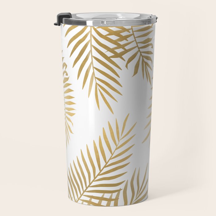 Gold palm leaves Travel Mug Gallery Image 3