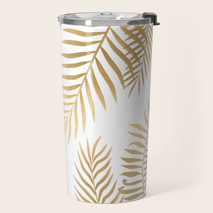 Gold palm leaves Travel Mug Gallery Image 2