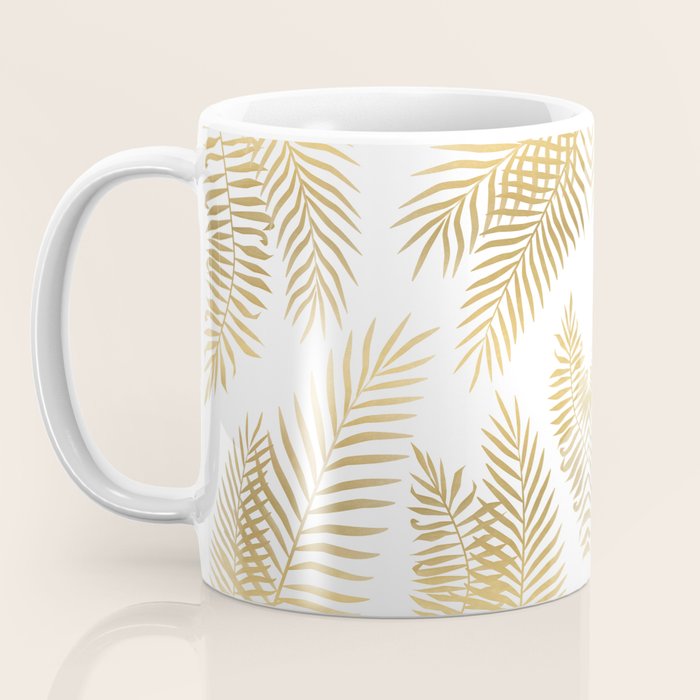 Gold palm leaves Coffee Mug Gallery Image 3