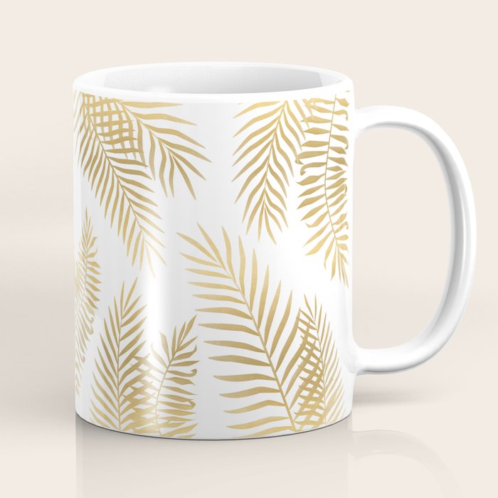 Gold palm leaves Coffee Mug Gallery Image 1