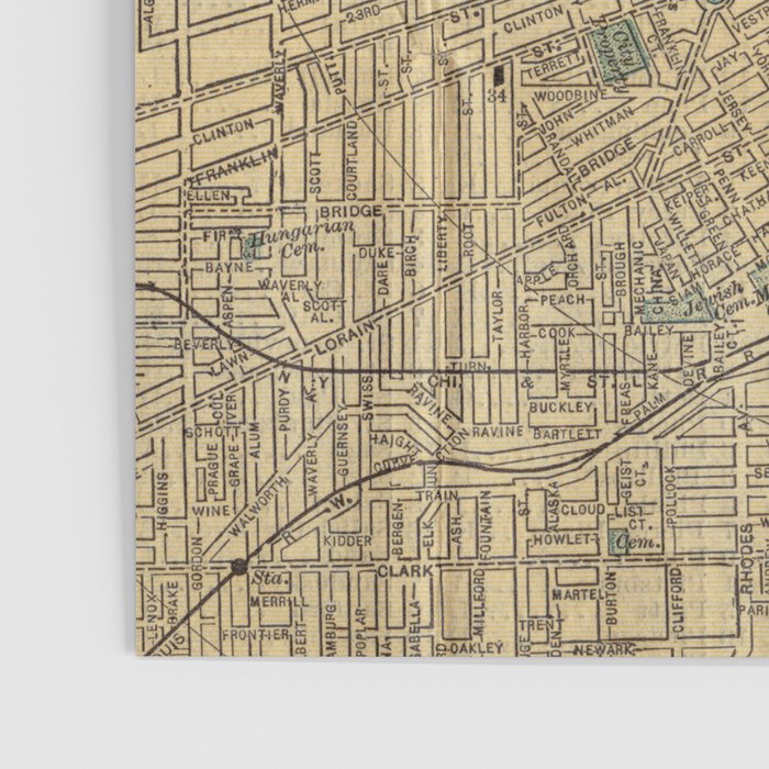 Vintage Map of Cleveland OH (1894) Poster Gallery Image 3