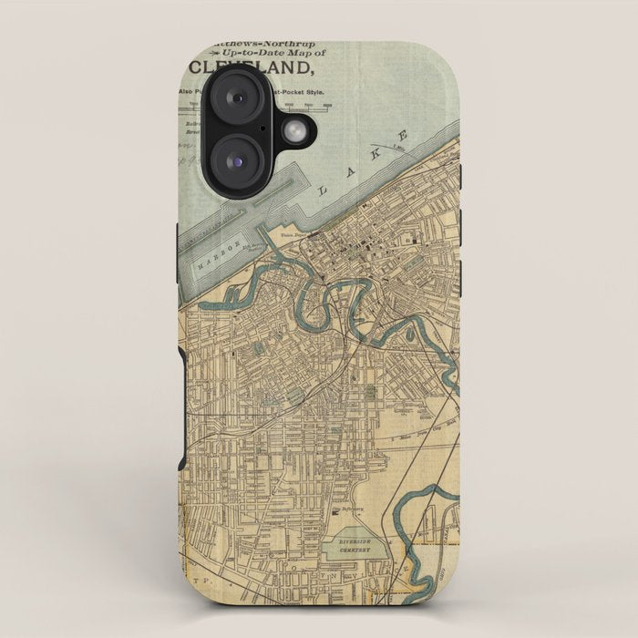 Vintage Map of Cleveland OH (1894) iPhone Case Gallery Image 1