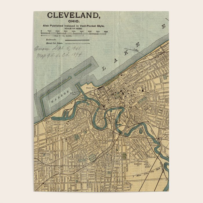 Vintage Map of Cleveland OH (1894) Poster Gallery Image 4