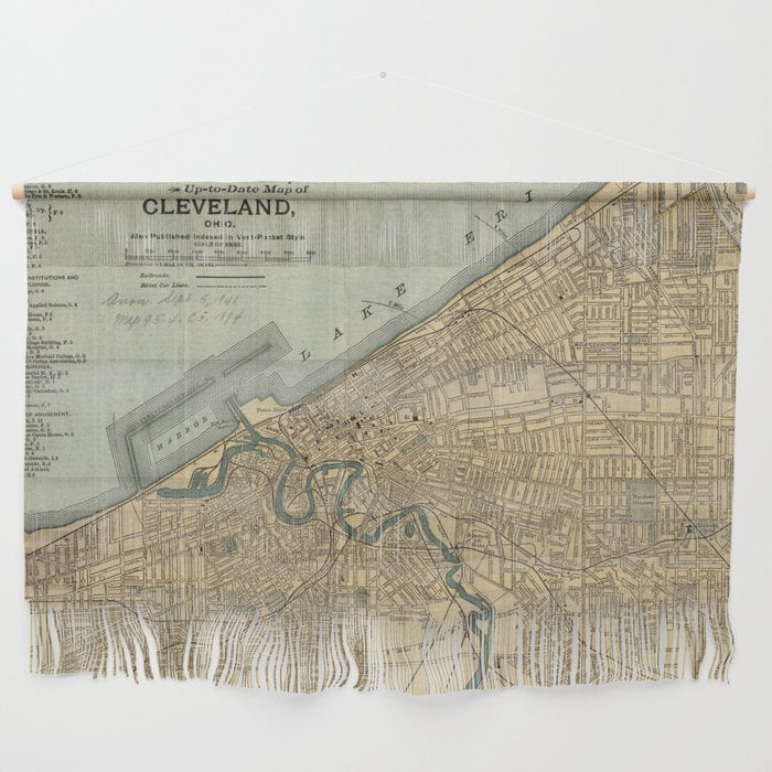 Vintage Map of Cleveland OH (1894) Wall Hanging Gallery Image 1