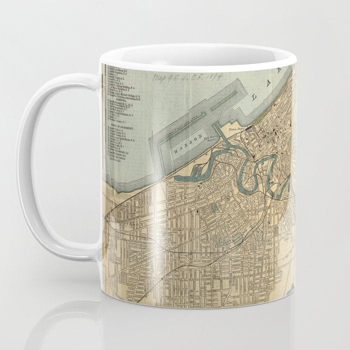 Vintage Map of Cleveland OH (1894) Coffee Mug Gallery Image 3