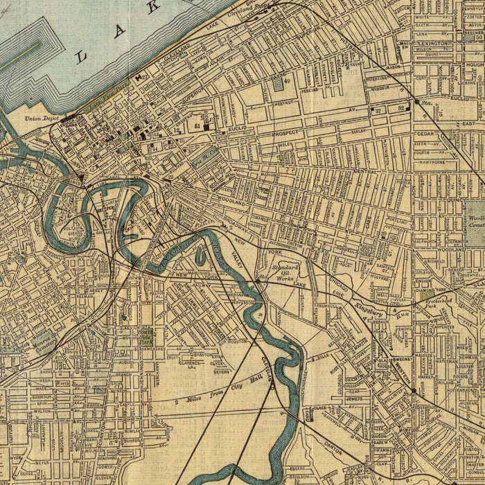 Vintage Map of Cleveland OH (1894) Coffee Mug Gallery Image 2