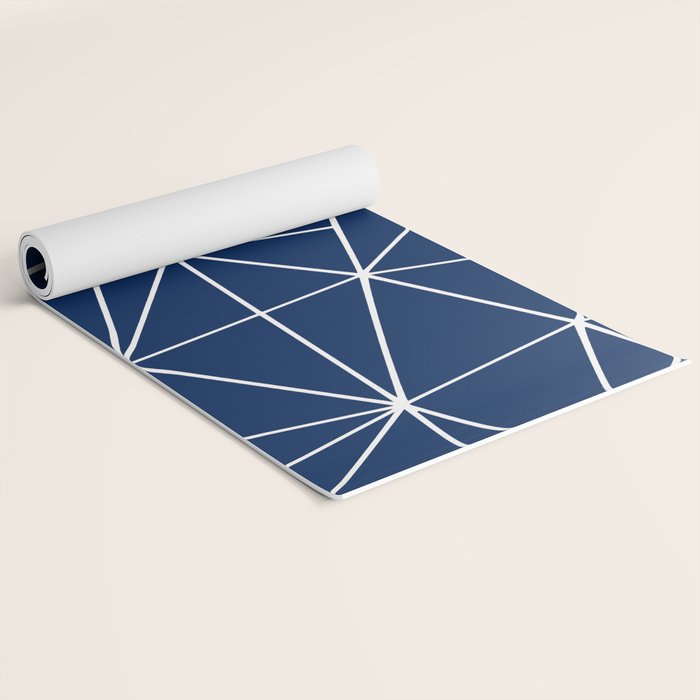 Triangle Geometric Art,  Navy Blue, Pieces Art Yoga Mat Gallery Image 2