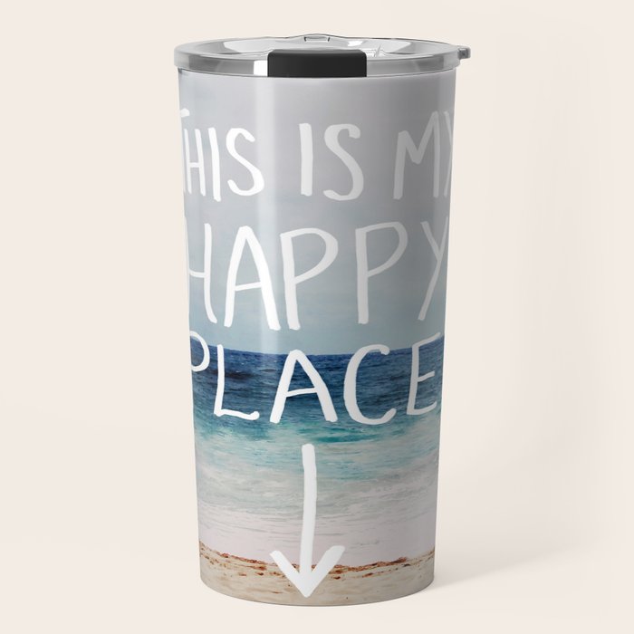 My Happy Place (Beach) Travel Mug Gallery Image 1