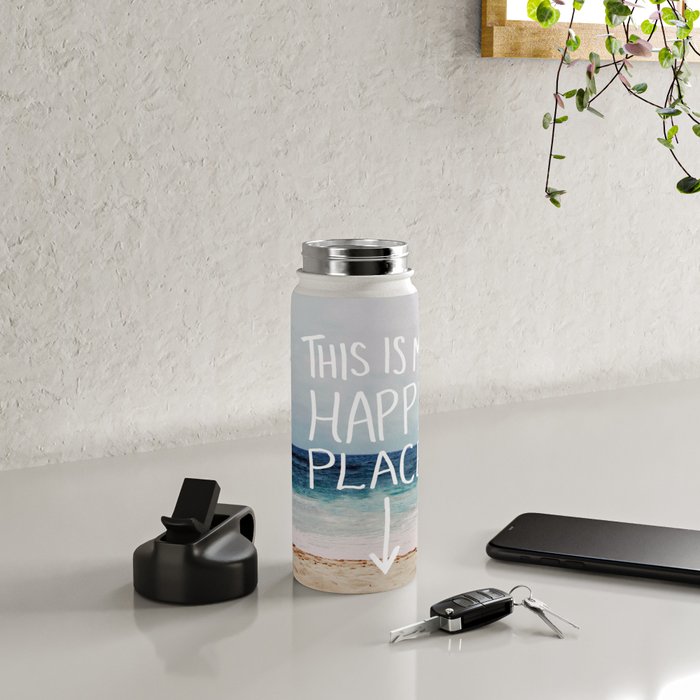 My Happy Place (Beach) Water Bottle Gallery Image 4