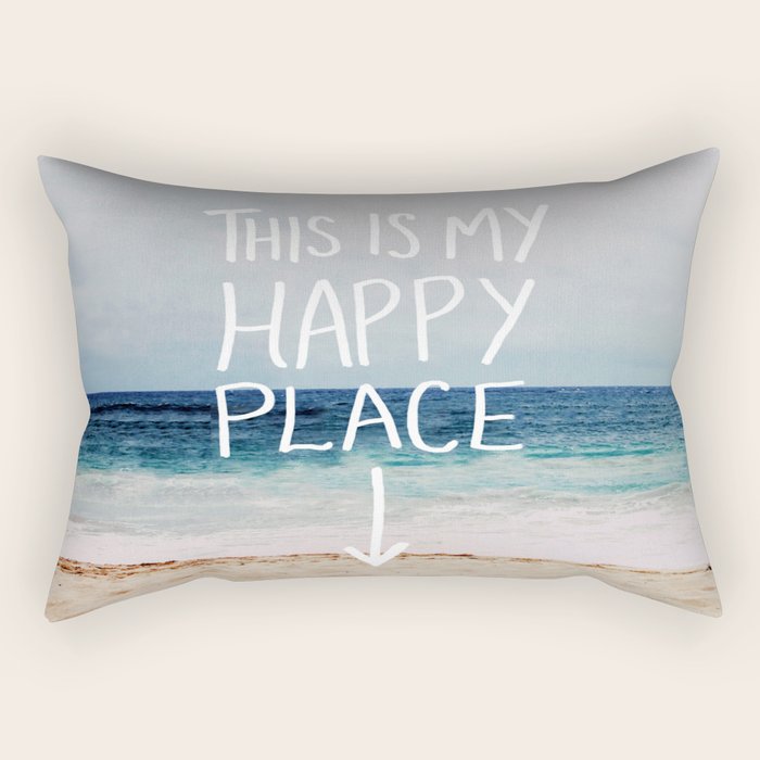 My Happy Place (Beach) Rectangular Pillow Gallery Image 2