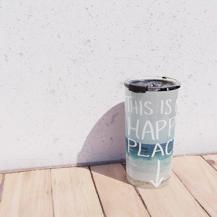 My Happy Place (Beach) Travel Mug Gallery Image 4