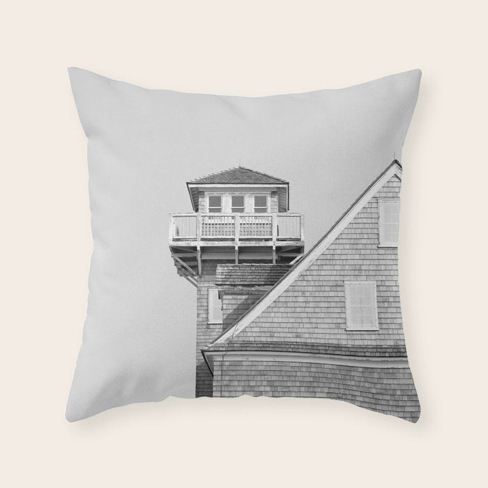 The Beach House (Black and White) X Outer Banks Photography Throw Pillow Gallery Image 6