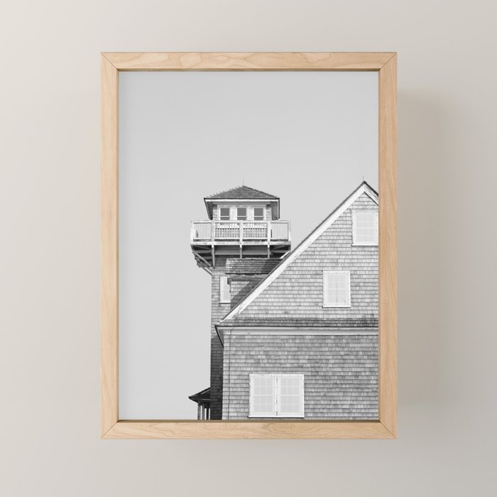 The Beach House (Black and White) X Outer Banks Photography Mini Art Print Gallery Image 1