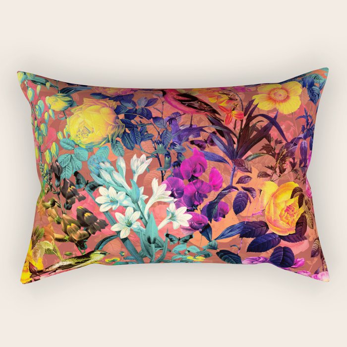 Floral and Birds II Rectangular Pillow Gallery Image 1