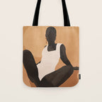 Minimal Abstract Art Sunset Girl 4 Tote Bag Gallery Image 1