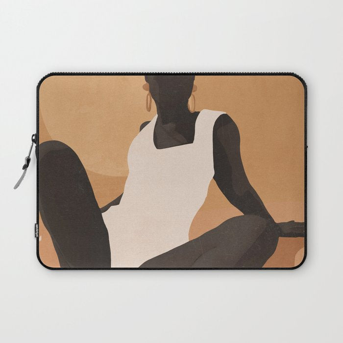 Minimal Abstract Art Sunset Girl 4 Laptop Sleeve Gallery Image 1