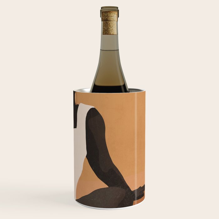 Minimal Abstract Art Sunset Girl 4 Wine Chiller Gallery Image 3