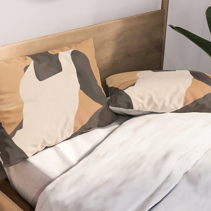 Minimal Abstract Art Sunset Girl 4 Pillow Sham Gallery Image 2