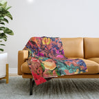 Floral and Birds II Throw Blanket Gallery Image 1