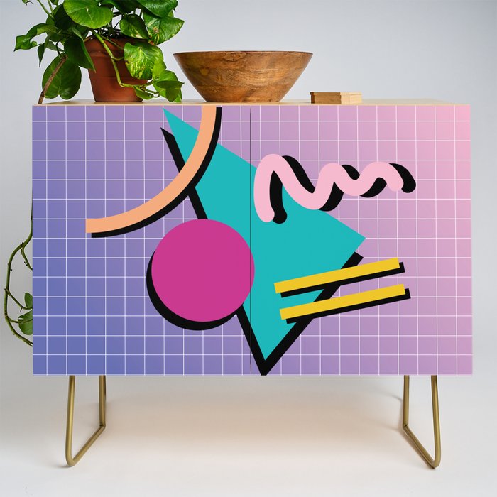 Memphis Pattern 10 - 90s - Retro Credenza Gallery Image 1