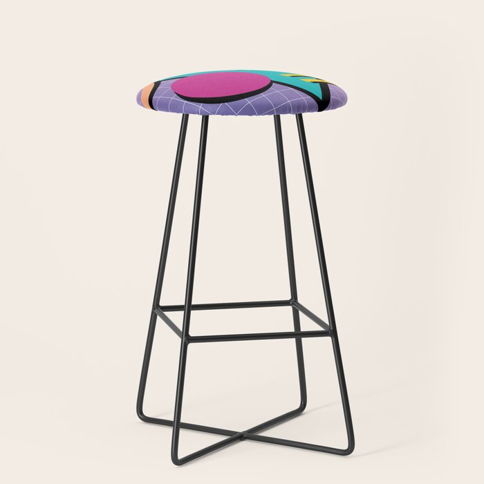 Memphis Pattern 10 - 90s - Retro Stool Gallery Image 1