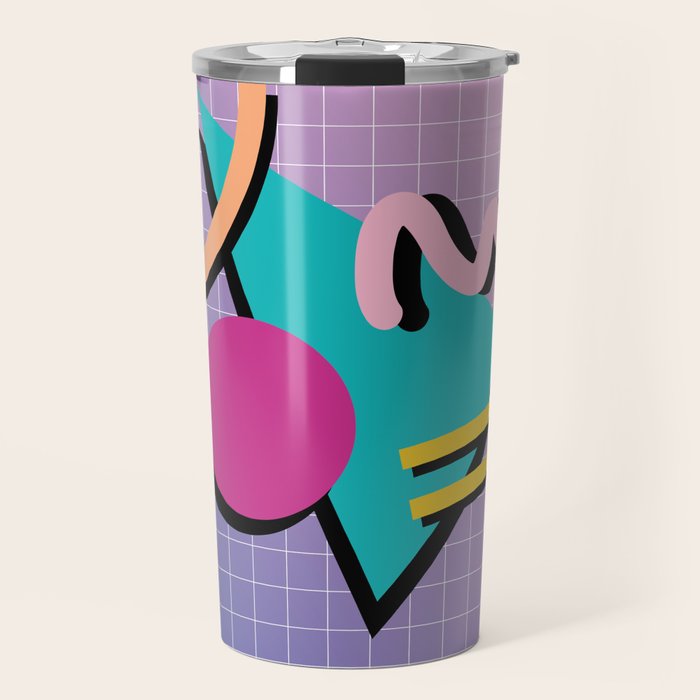 Memphis Pattern 10 - 90s - Retro Travel Mug