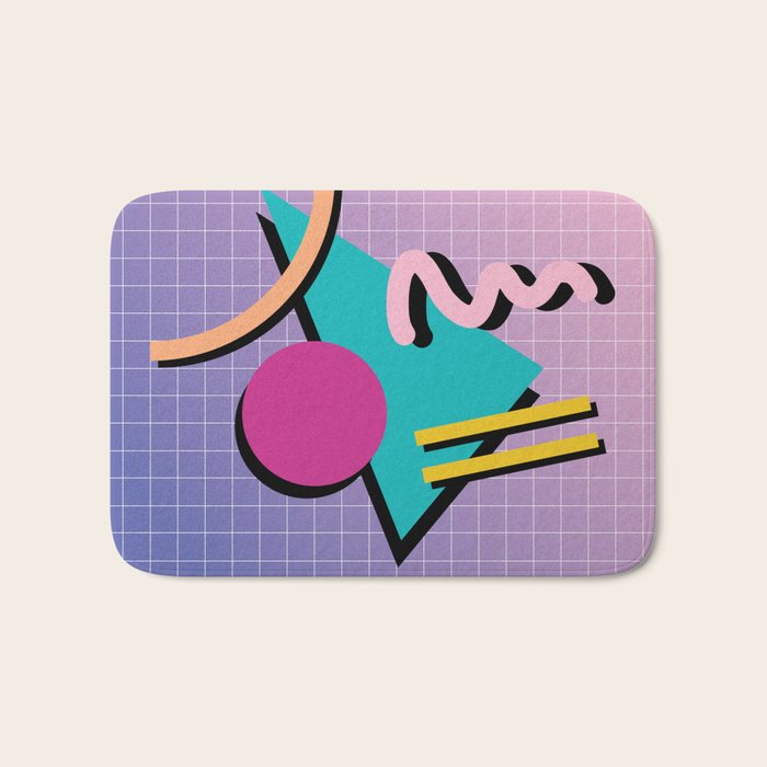 Memphis Pattern 10 - 90s - Retro Bath Mat Gallery Image 1