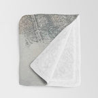 Embrace: a minimal, abstract mixed-media piece in blues and gold with a hint of pink Throw Blanket Gallery Image 3