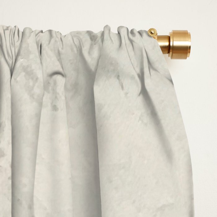Embrace: a minimal, abstract mixed-media piece in blues and gold with a hint of pink Window Curtain Gallery Image 2