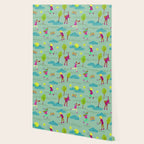 Let's Play Tennis in Soft Green Wallpaper Gallery Image 2