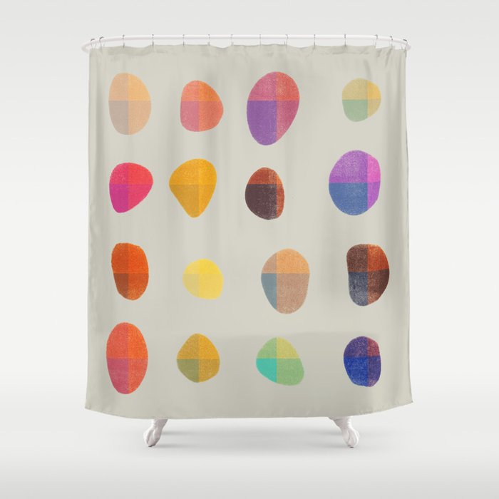 Painted Pebbles 4 Shower Curtain Gallery Image 1