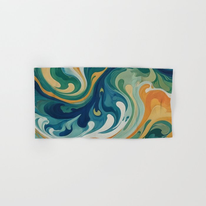 Tangerblue Waves Bath Towel Gallery Image 1