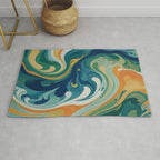 Tangerblue Waves Rug Gallery Image 1