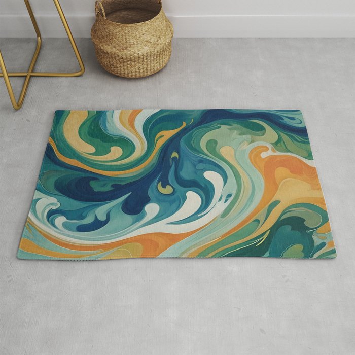 Tangerblue Waves Rug Gallery Image 1