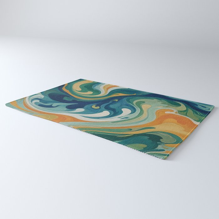 Tangerblue Waves Rug Gallery Image 3