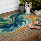 Tangerblue Waves Outdoor Rug Gallery Image 2