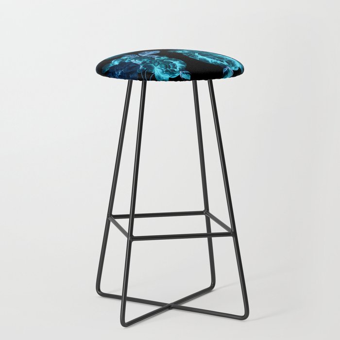 Flora temptation - moonlit blue Stool Gallery Image 1