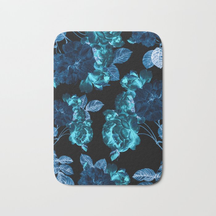 Flora temptation - moonlit blue Bath Mat Gallery Image 1