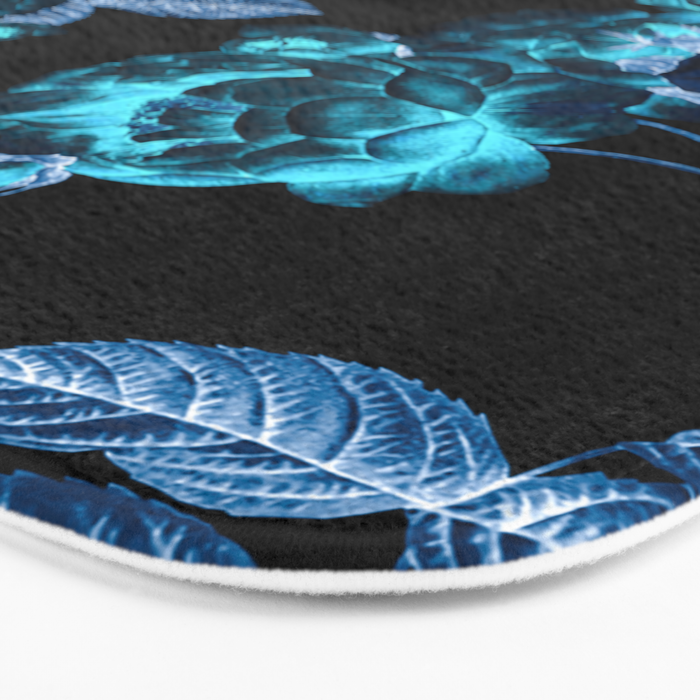 Flora temptation - moonlit blue Bath Mat Gallery Image 3