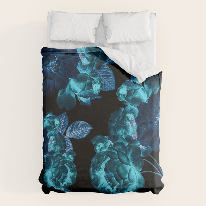 Flora temptation - moonlit blue Duvet Cover Gallery Image 6