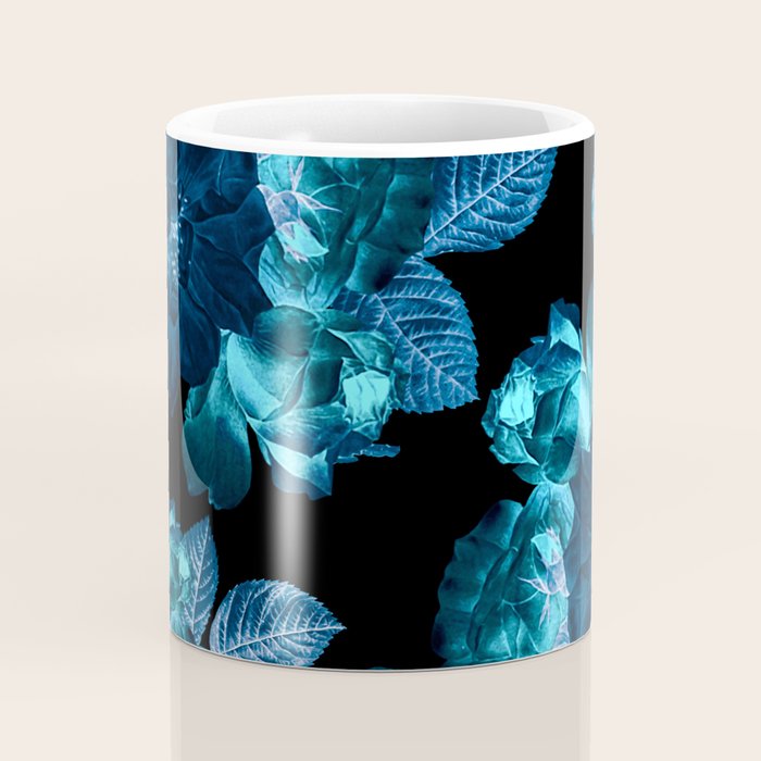 Flora temptation - moonlit blue Coffee Mug Gallery Image 4