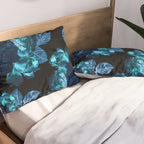 Flora temptation - moonlit blue Pillow Sham Gallery Image 2